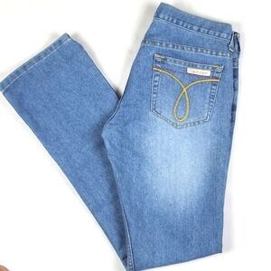 Vintage Y2K Calvin Klein Low Rise Bootcut Light Wash Embroidered Pocket Jean